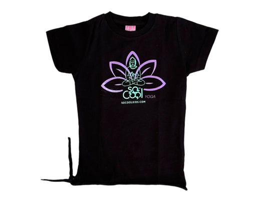 Girls' Yoga Side Tie Tee/Black